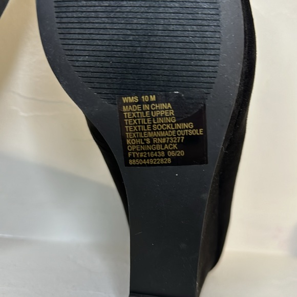 NIB SO Opening black memory foam wedge heels 10 - Picture 10 of 10
